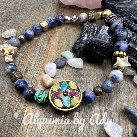 Lapis lazuli coral turquoise bracelet/ ethnic handma - Picture 1 of 4